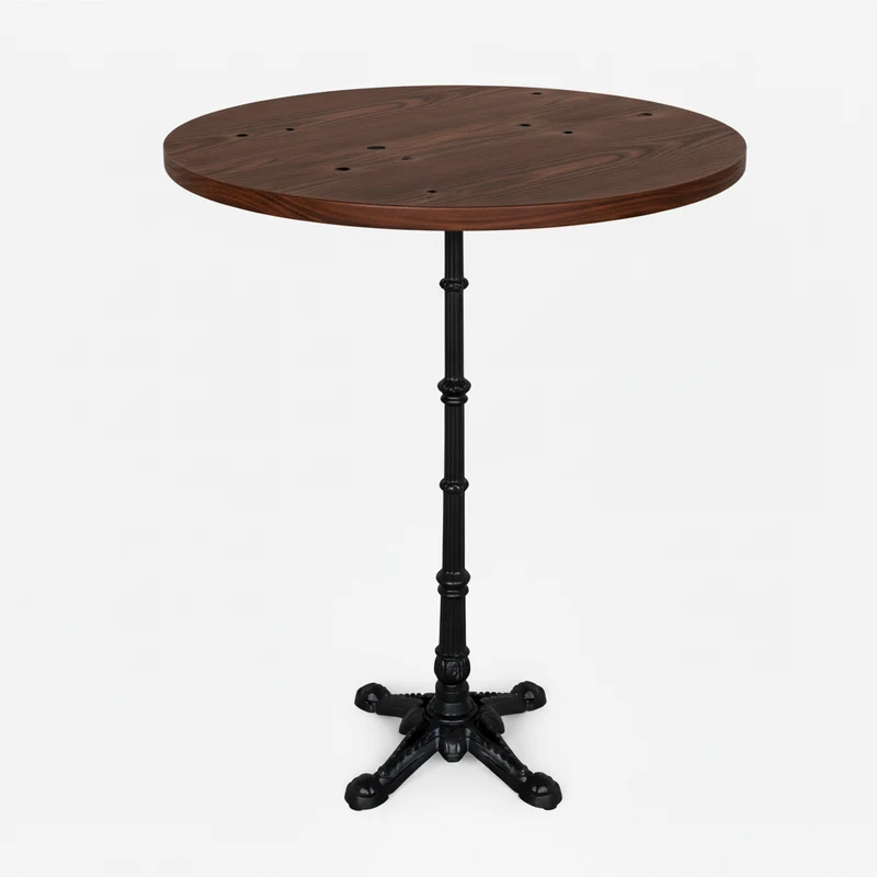 Tavolo H. 110 con piano legno pino diametro 80 per pub