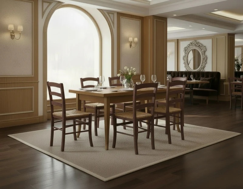 Tavolo Arte Povera 180x90 2 all. 50 2 all. 40 con 2 Allunghe da 40 cm e 4 Sedie Sedile Paglia