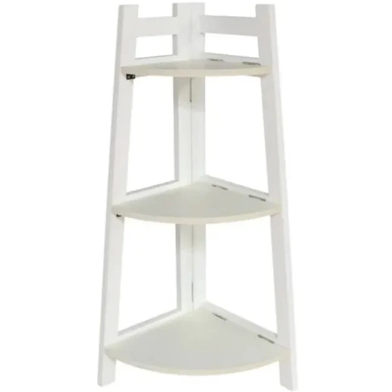 Scaffale Angolare 3 Ripiani Angolo Bianco Libreria Dimensioni 29,5x29,5x76 cm