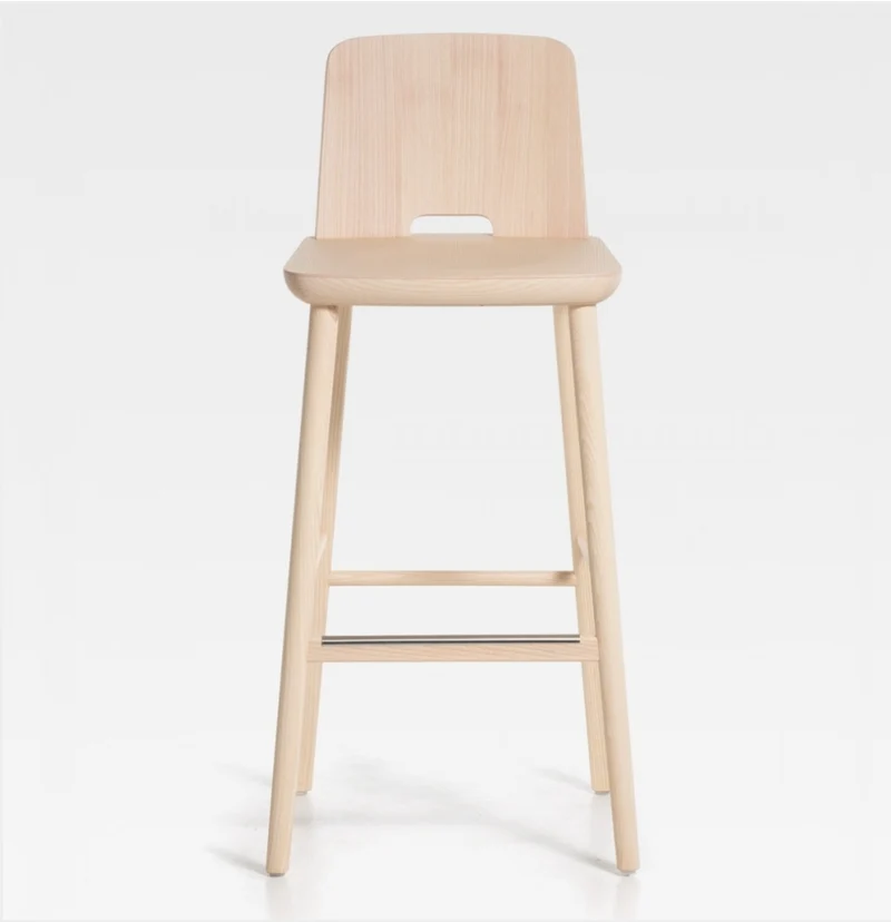 Sgabello legno con schienale di design