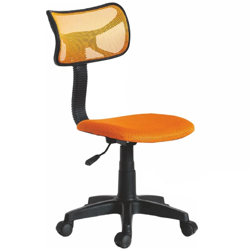 Sedia Girevole 5 Ruote Ufficio Cameretta Scrivania Schienale Ergonomico Arancio
