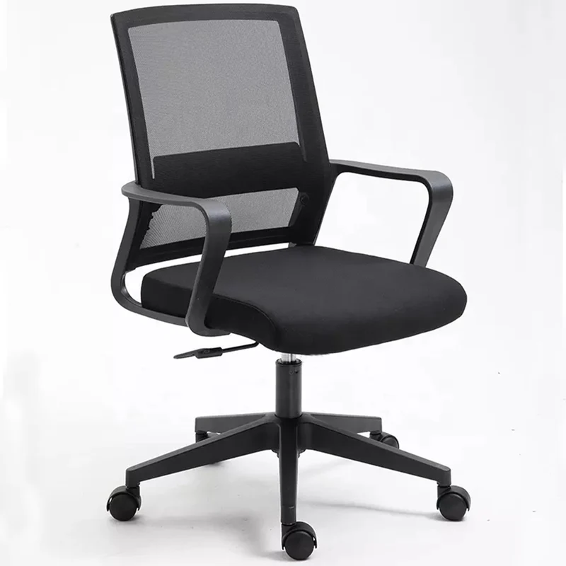 Sedia da Ufficio Ergonomica Poltrona per Scrivania con Base Nylon Nero e 4 Ruote
