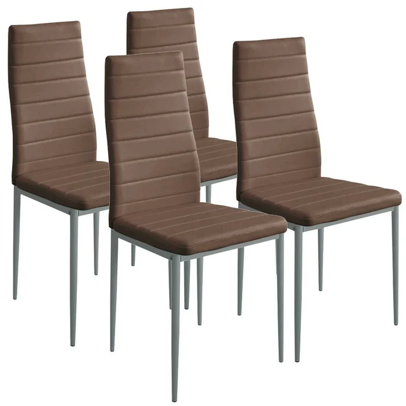 Set 4 Sedie Moderne sala Pranzo Salotto Cucina Seduta Imbottita Ecopelle Coffee