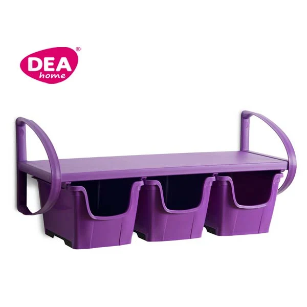 Mensola Amadeus 83 Wow Box M con supporti 80x32x30,5 cm Viola Dea Home