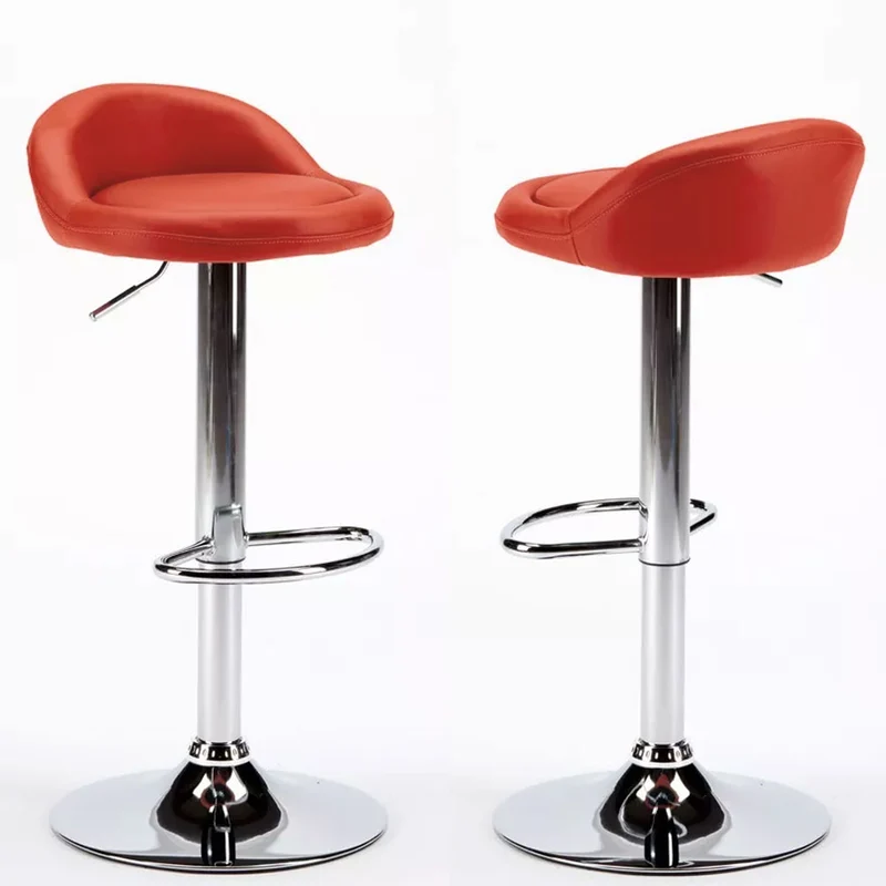 Set 2 Sgabelli Cucina in Pelle Sgabello Girevole Casa Bar Rosso Modello Parigi