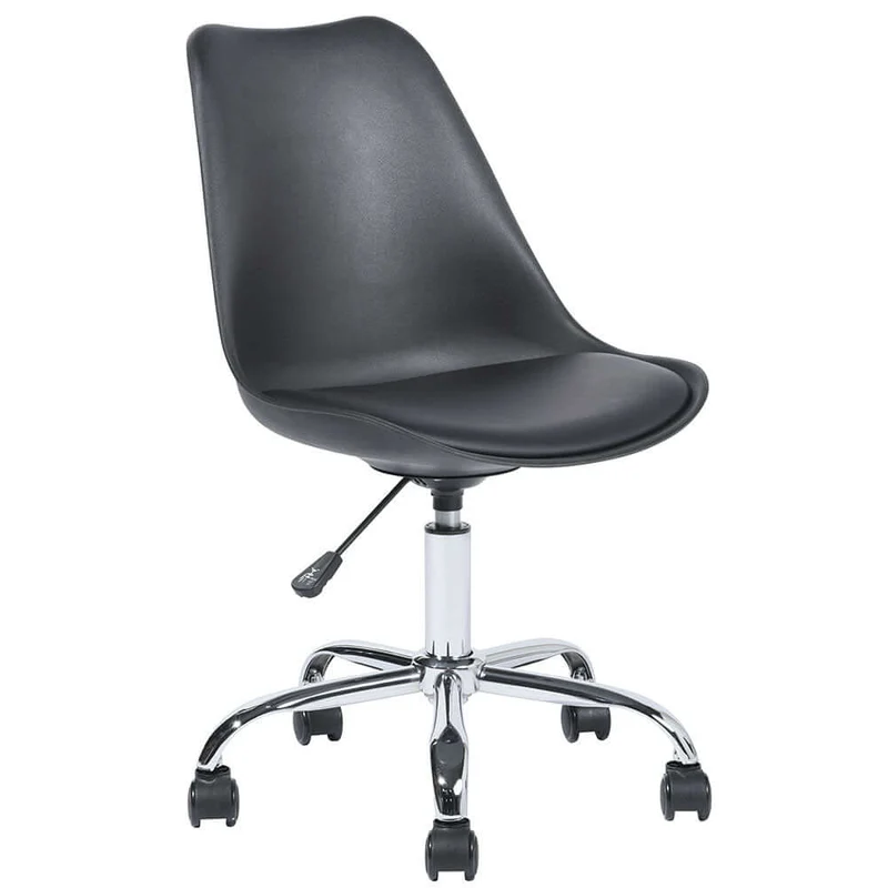 Sedia da Scrivania Ergonomica con Ruote in Polipropilene Ufficio e Cameretta Black