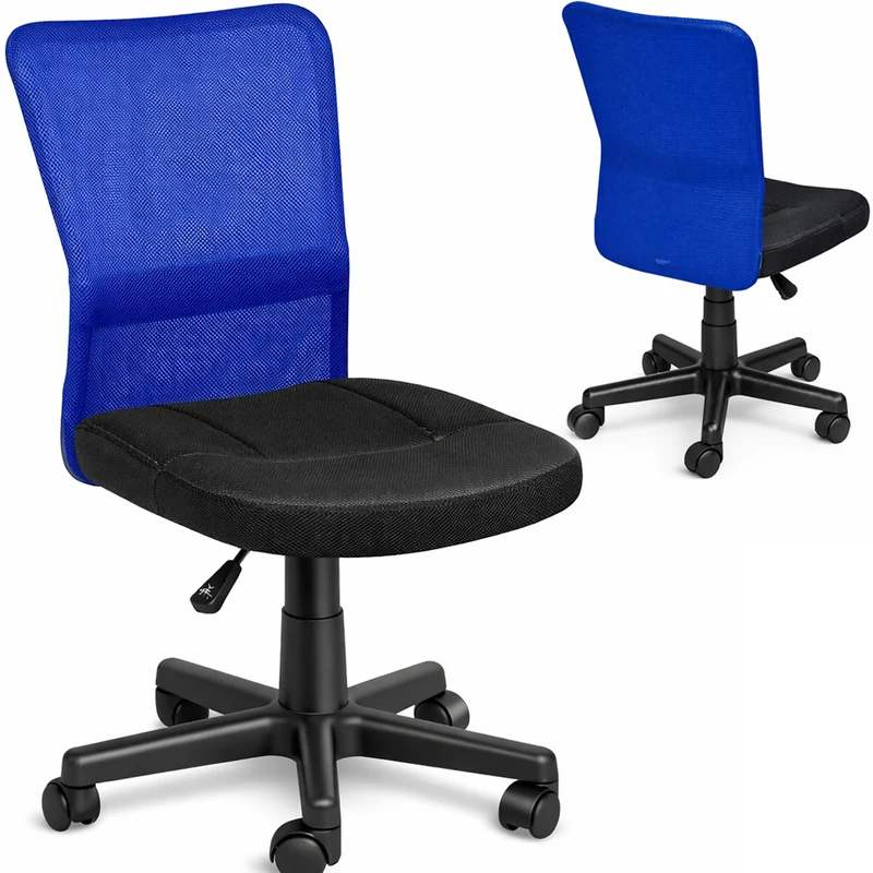 Sedia Scrivania Ufficio Cameretta Girevole Tessuto Rete Altezza Regolabile Blu