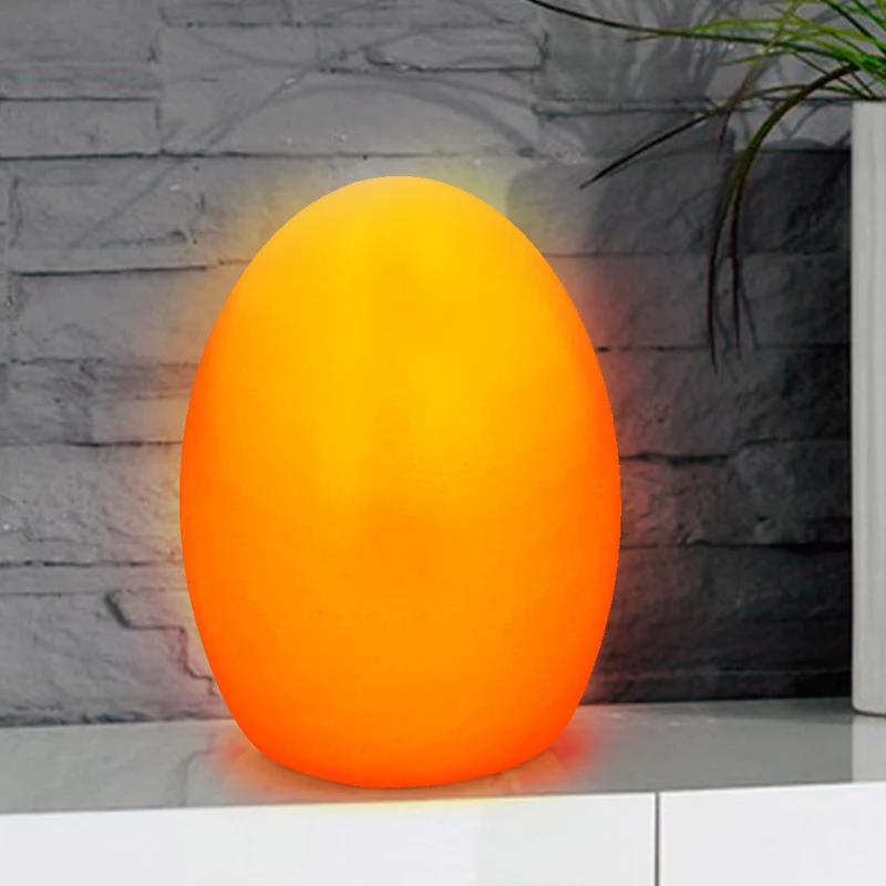 Lampada Tavolo Effetto Fiamma LED Grundig Egg Flaming Lume Luce Notte Comodino