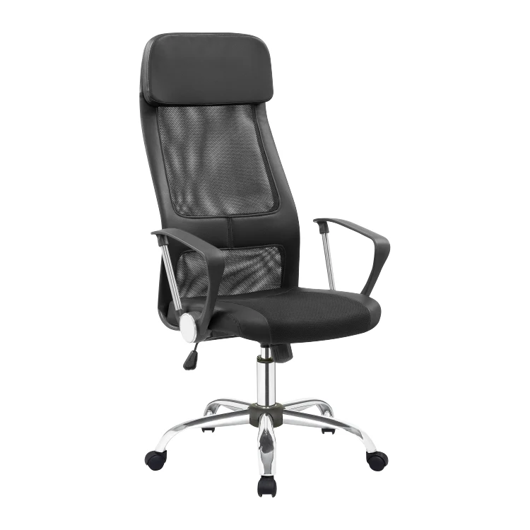 Sedia Poltrona da Ufficio Base in Pelle Design Ergonomico Traspirante Acciaio