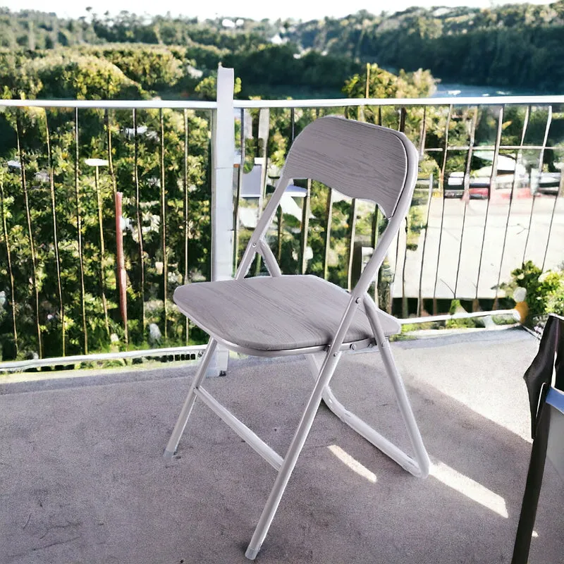 Sedia Pieghevole Salvaspazio Seduta e schienale Struttura Metallo Grigio Scuro