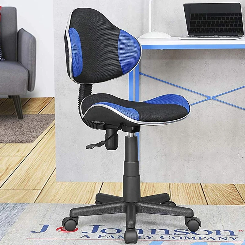 Poltrona Sedia Scrivania Ufficio Cameretta Girevole Tessuto Traspirante Blu
