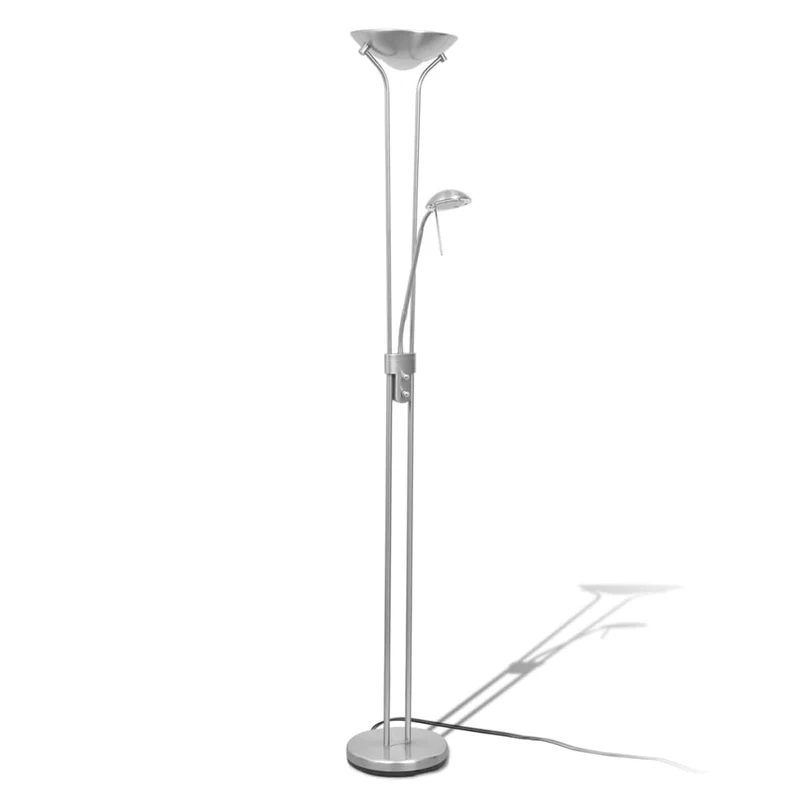 Lampada a Piantana da Terra a LED Dimmerabile 23 W Design Elegante in Acciaio