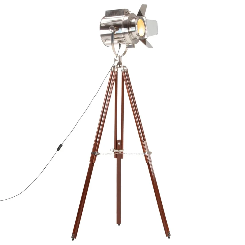 Lampada da Terra a Treppiede in Legno Massello di Mango Allungabile 180 cm E27