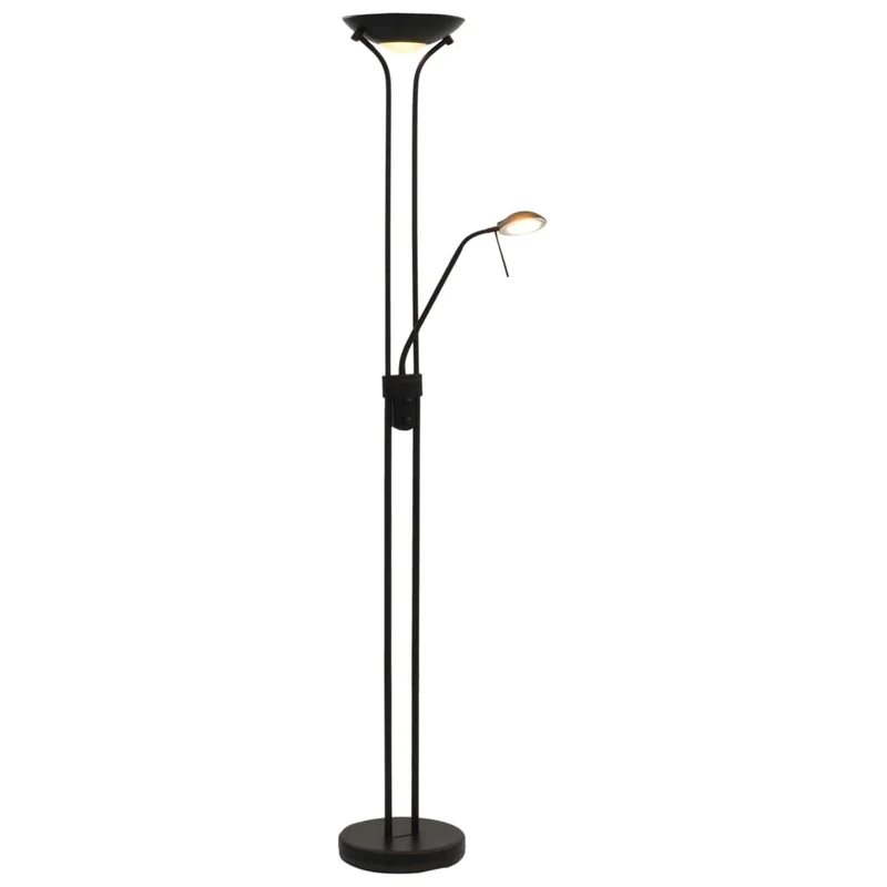 Lampada Piantana da Terra a LED Dimmerabile 23 W In Acciaio Finitura Nera