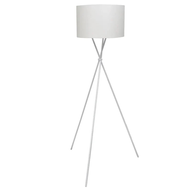 Piantana con Paralume Lampada Alta Colore Bianco Design Moderno 1 Luce E27