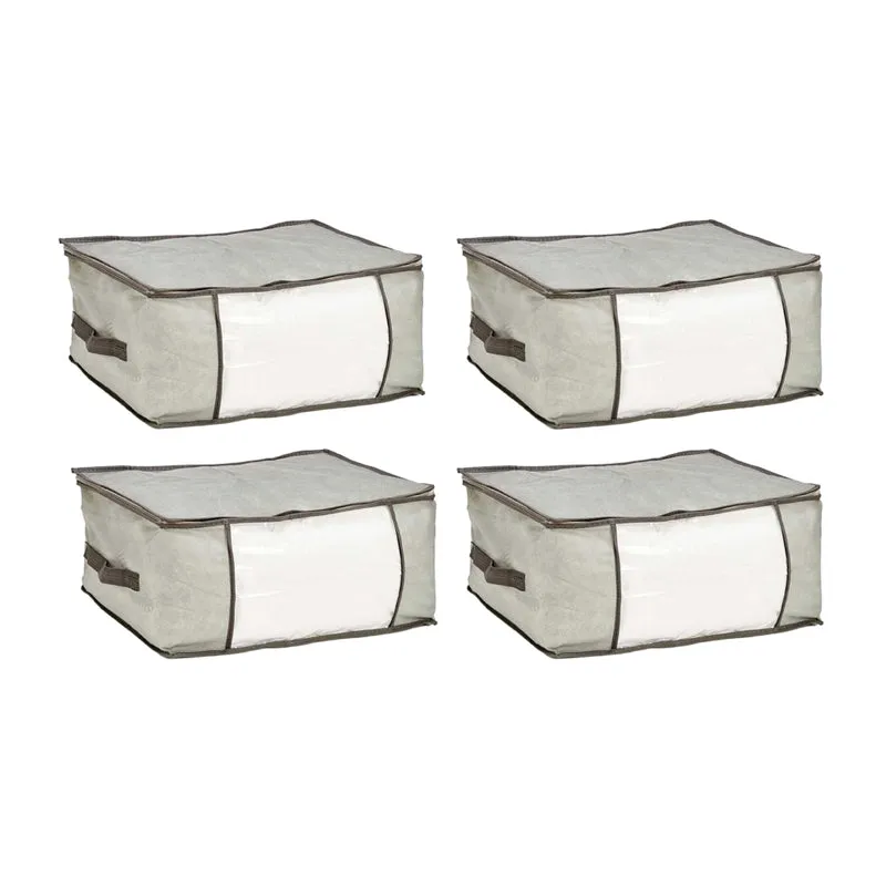 Kit 4pz Contenitori Indumenti Scatole 45x30x20cm per Piumoni Organizer Armadio