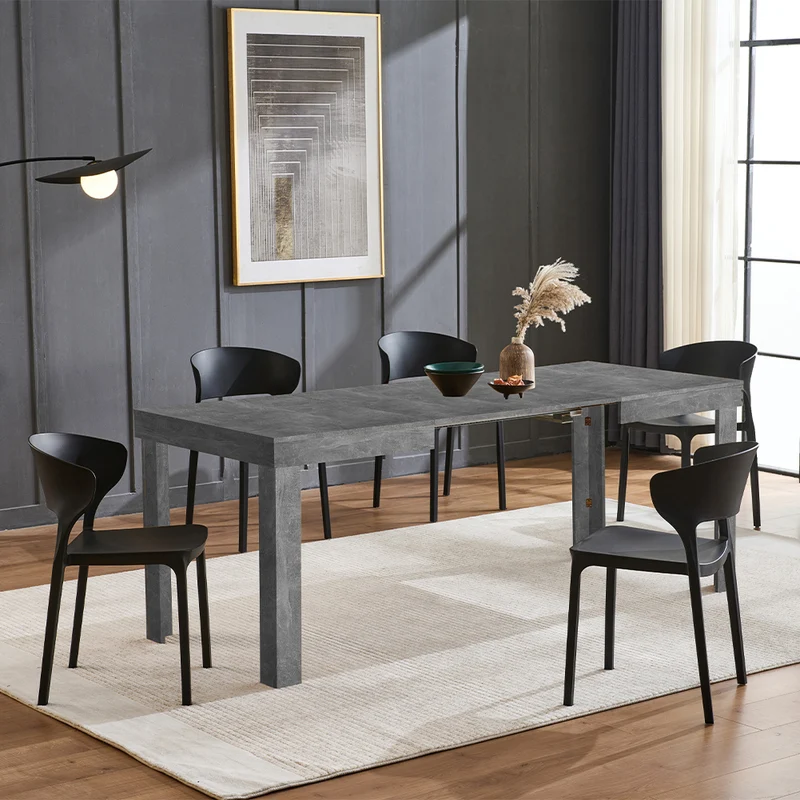 Tavolo da Pranzo Allungabile Fino 6 Posti 120-200cm Cemento Cucina Estensibile
