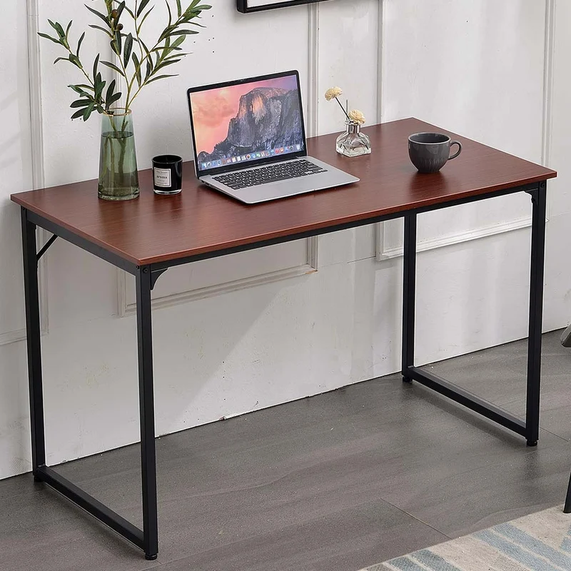 Scrivania Tavolo Porta PC Legno Metallo Casa Ufficio Design Industriale Teak
