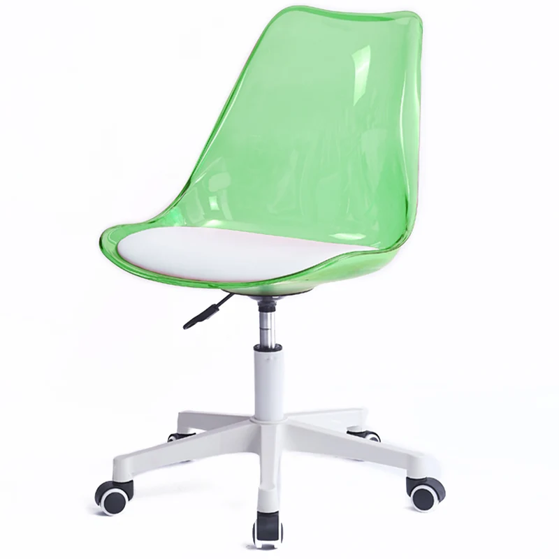 Sedia da Scrivania con ruote e Schienale trasparente Verde Poltrona da Ufficio