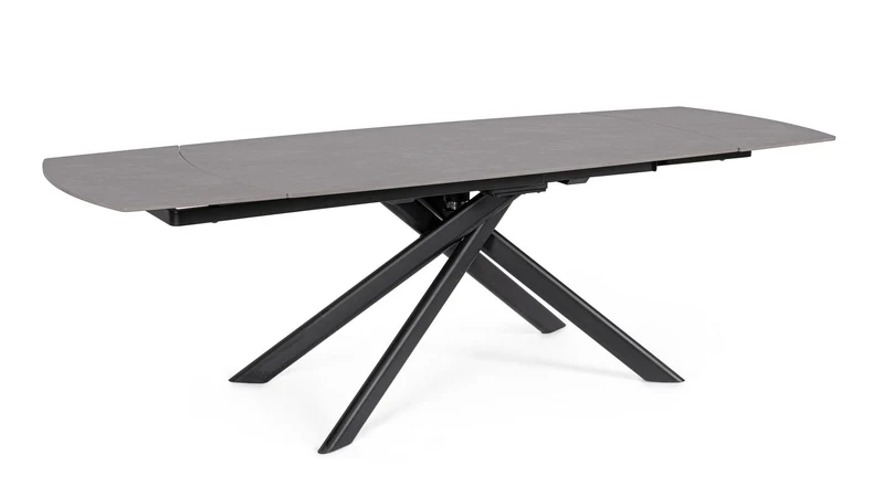 Tavolo allungabile in gres porcellanato effetto marmo 160-240x90 cm