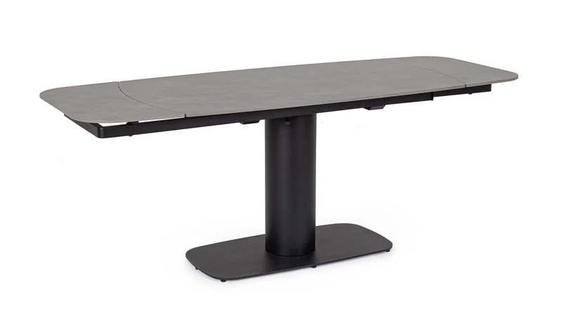 Tavolo allungabile in gres porcellanato effetto marmo 140-200x80 cm