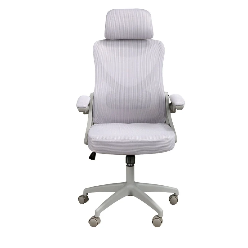 Sedia girevole da ufficio in tessuto grigio