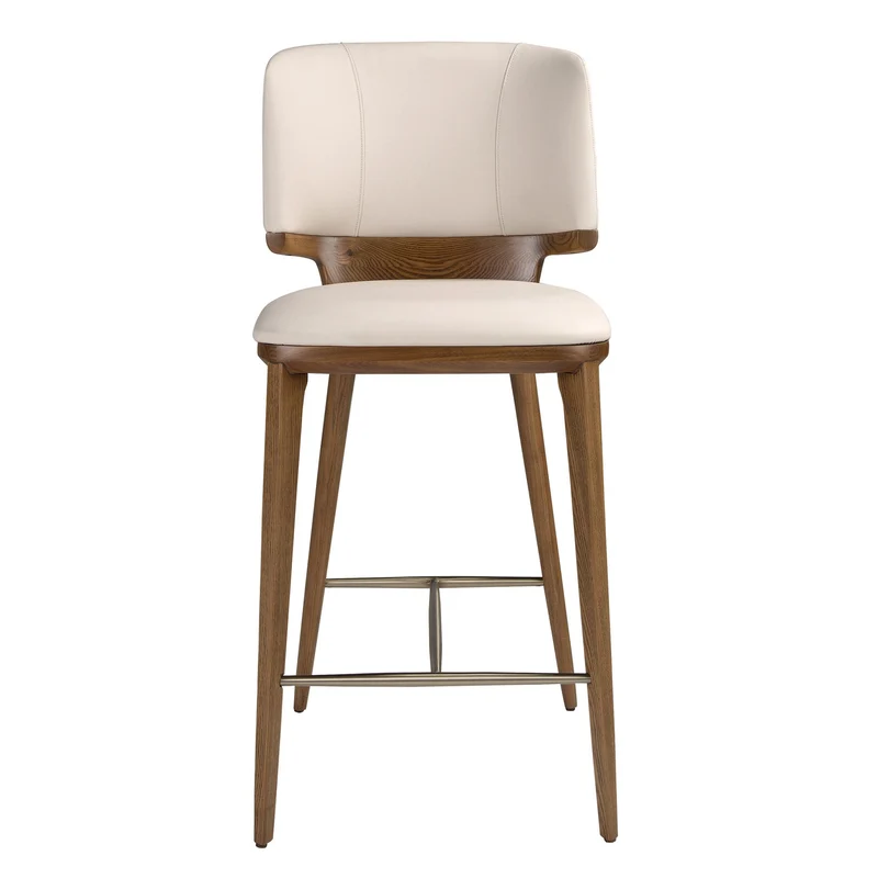 Sgabello similipelle crema