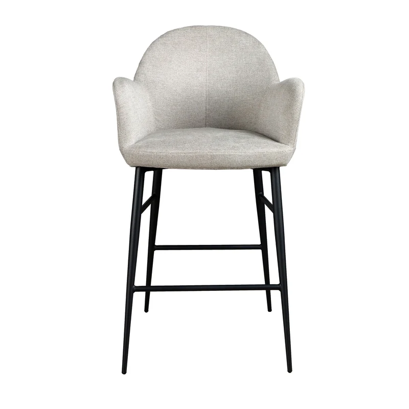 Sgabello in tessuto grigio chiaro
