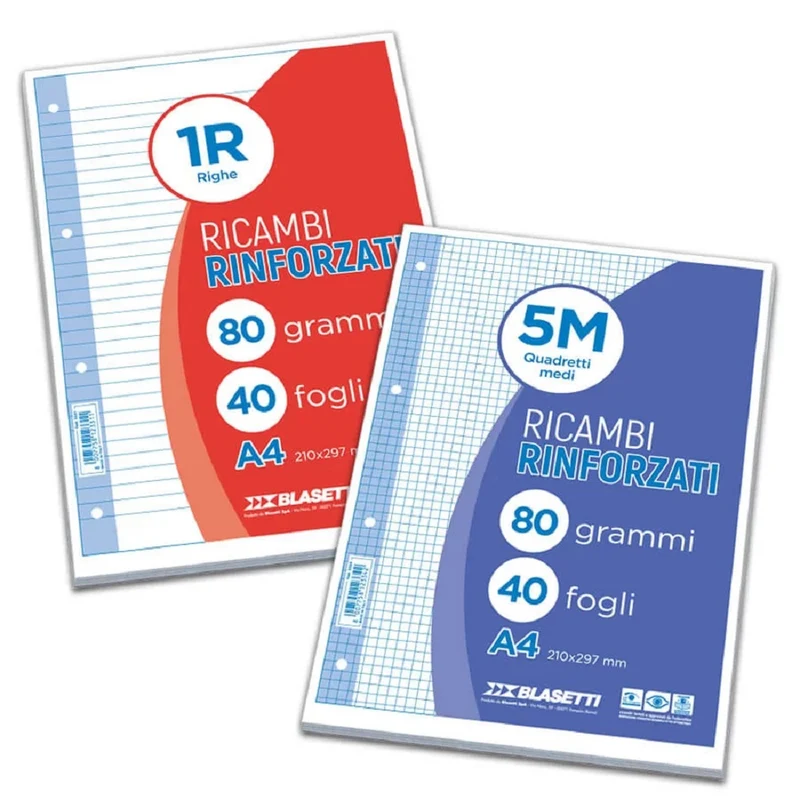 Fogli Di Ricambio A4 Confezione 40fg 80 Gr Bianco