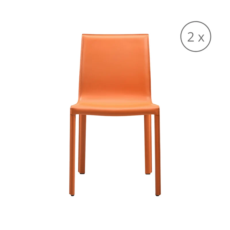 set di 2 sedie da pranzo lusaka arancione