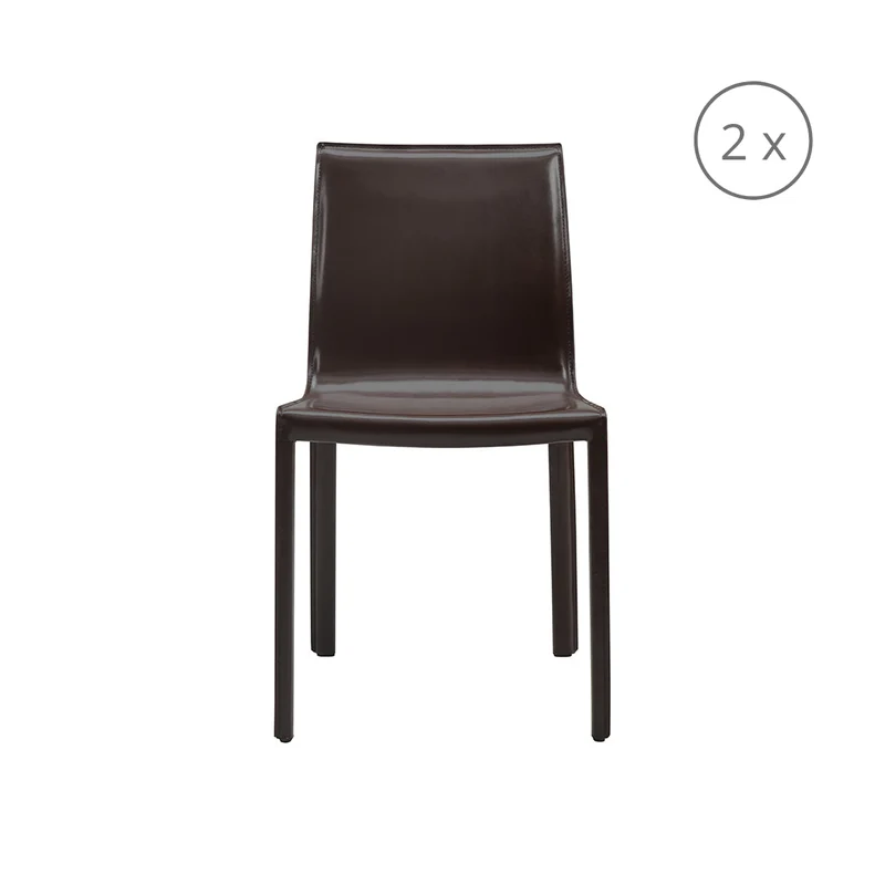 set di 2 sedie da pranzo lusaka marrone scuro