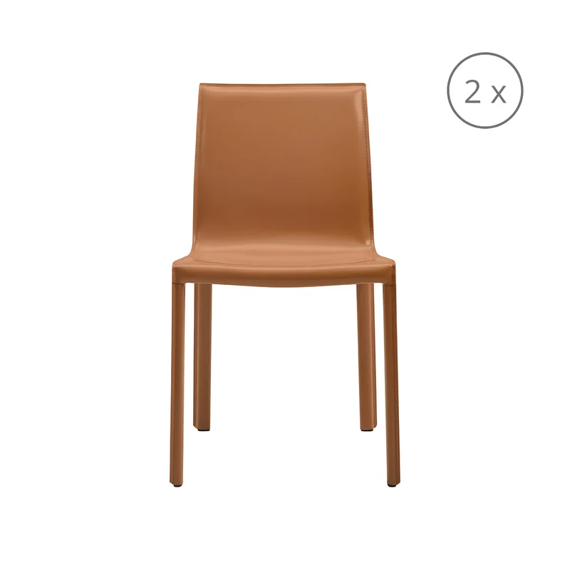 set di 2 sedie da pranzo lusaka marrone chiaro