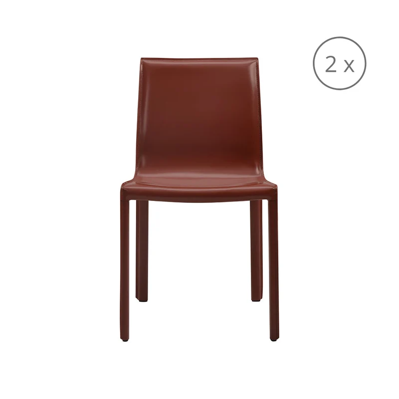 set di 2 sedie da pranzo lusaka burgundy
