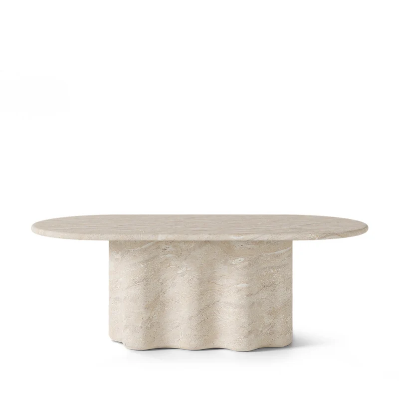 Tavolo LORRAINE 220x109cm in microcemento effetto marmo travertino