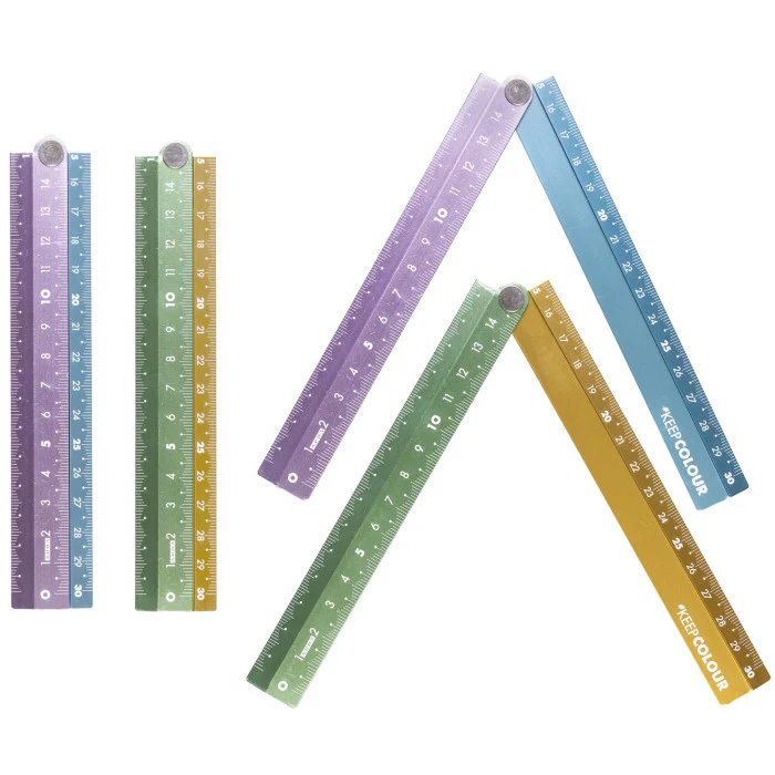 Righello Pieghevole Alluminio 30cm Colori Assortit