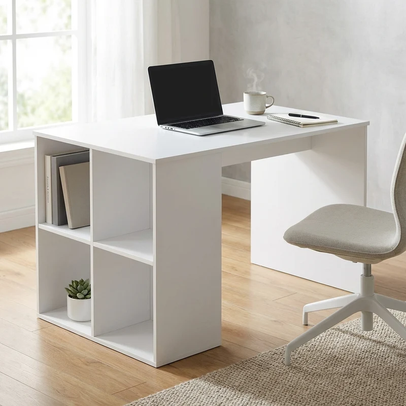 Scrivania Moderna con vano in Legno Composito cm 138x95x52 - CLIFTON