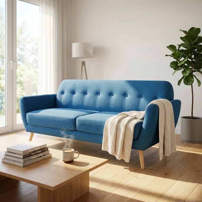 Divano tre posti Scandinavo in Tessuto cm 193x79x86 - SILENTE