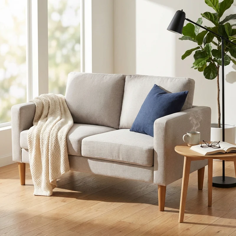 Divano 2 posti Scandinavo in Tessuto cm 124x73x82 - MANU