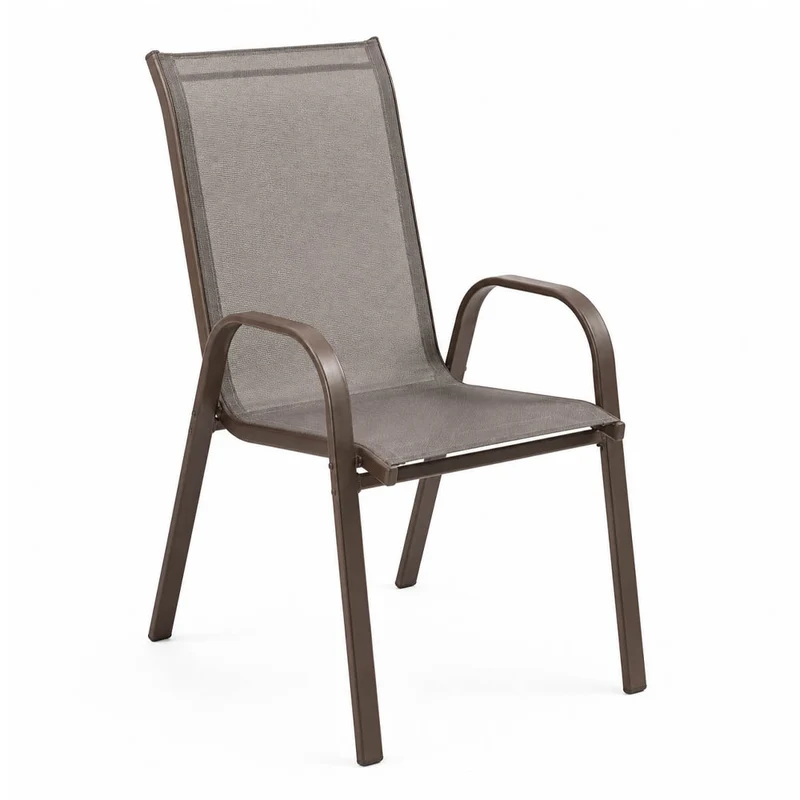 Sedia Con Braccioli Leuca Steel Marrone Textilene