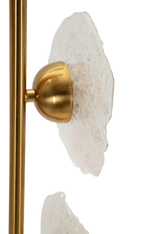 Lampadario a sospensione verticale 5 luci vetro trasparente dorato - EMILY