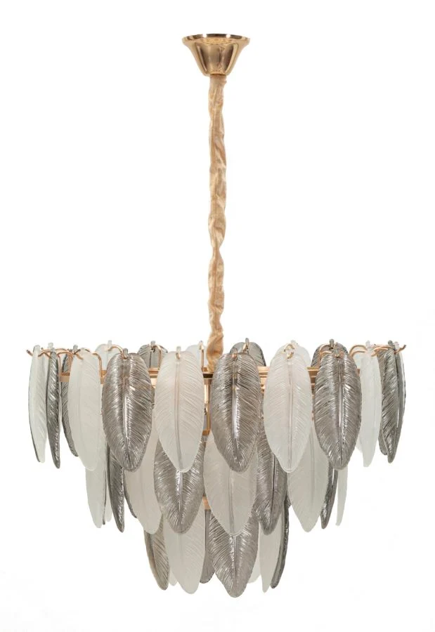 Lampadario floreale in vetro soffiato diametro 60 cm - LEAFY