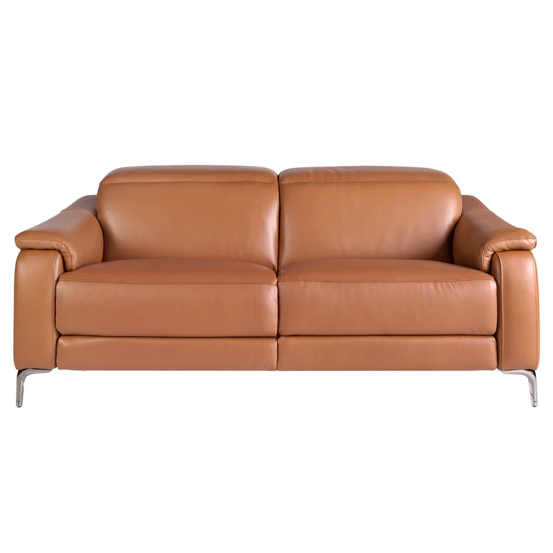 Divano relax a 3 posti in pelle marrone