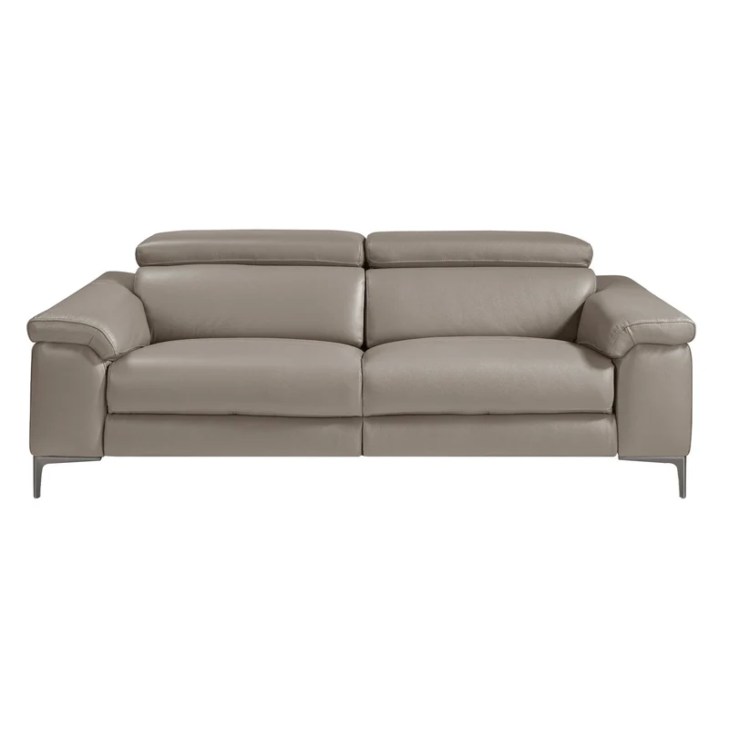 Divano relax a 3 posti in pelle grigio scuro