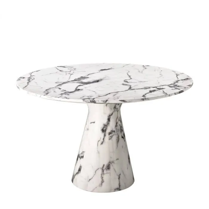 Tavolo pranzo TURNER effetto marmo bianco 120cm