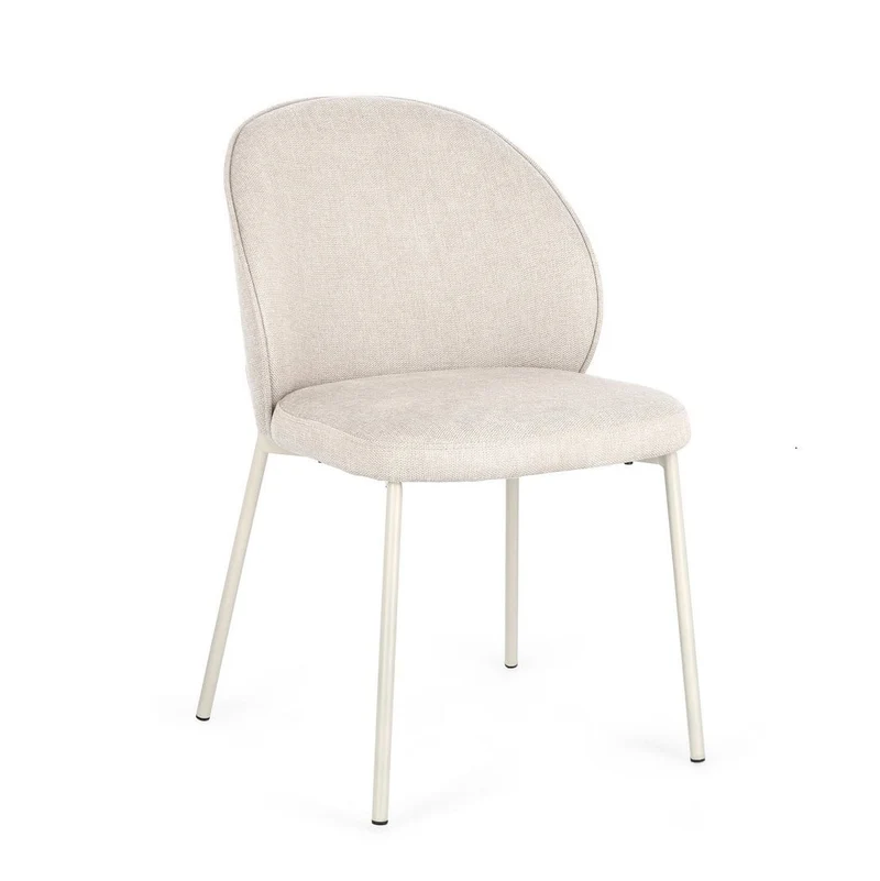 Sedia Jane in tessuto beige base beige