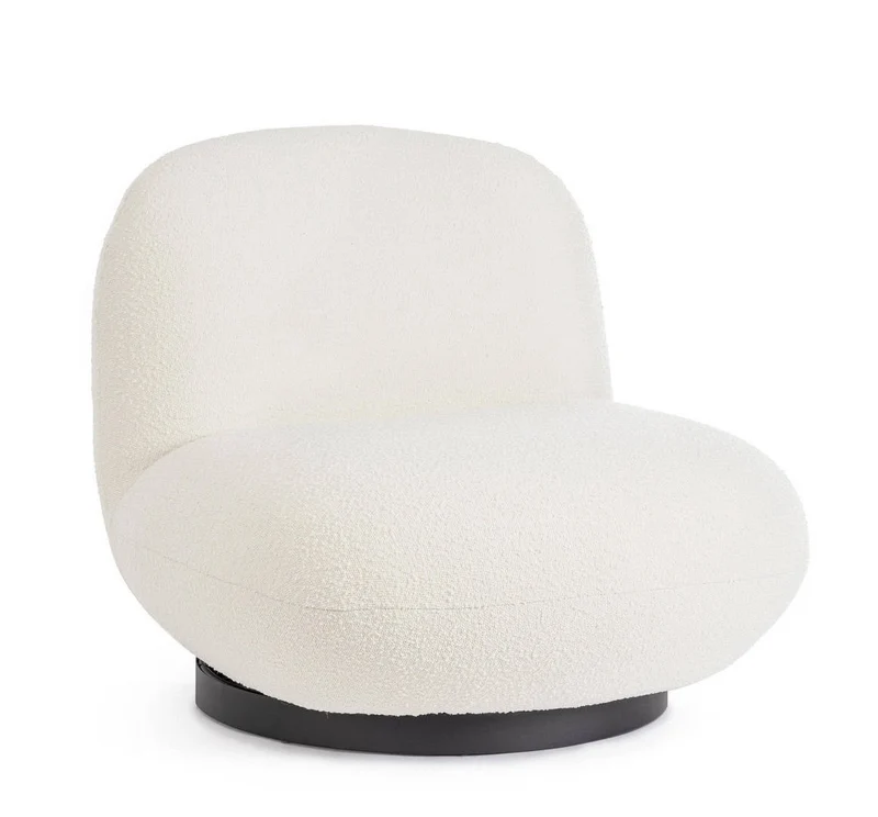 Poltrona HAMBURG girevole BIANCO BOUCLE'