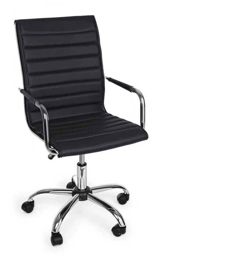 Poltrona ufficio PERTH in ecopelle nero