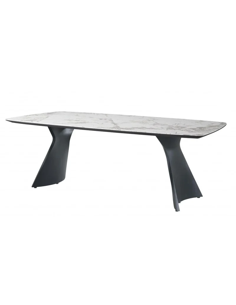 Tavolo MANTA in ceramica marmo bianco statuario