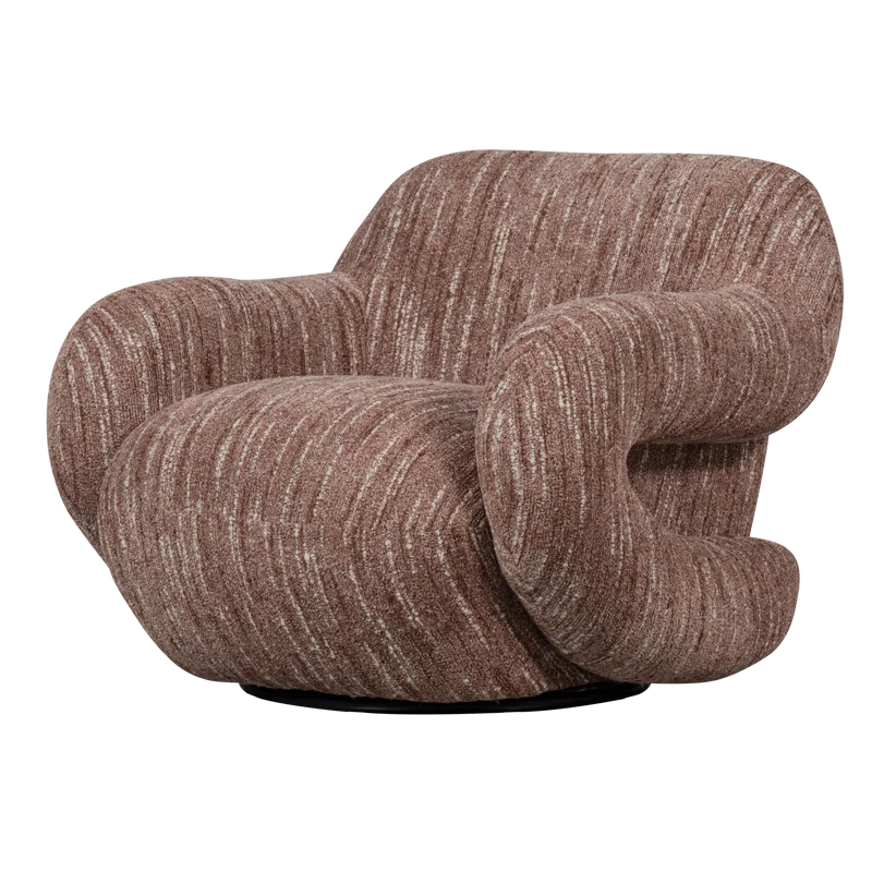 Folke poltrona ciniglia rosa antico melange