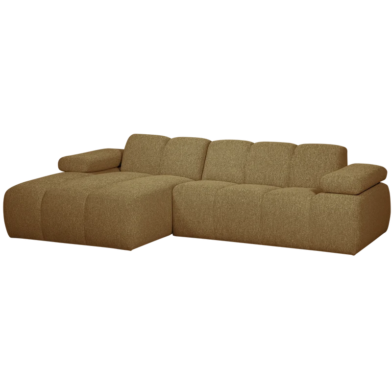 Divano mojo chaise longue sinistra bouclé giallo/marrone melange